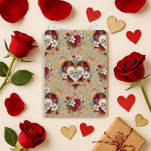 Vintage Romantic Heart Valentine Holiday Card (Creator Uploaded)