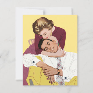Vintage Romantic Love, Retro Romance Invitation