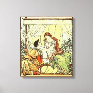 Vintage Romantic Man Woman holding hands Canvas Print