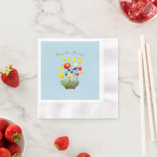  Vintage Romantic Meadow – Soft Watercolor Floral Napkin