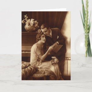 Vintage Romantic Music, Love and Romance Lovers Card