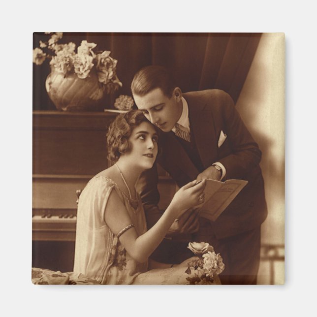 Vintage Romantic Music, Love and Romance Lovers Magnet (Front)