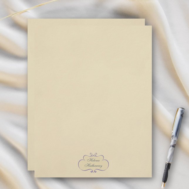 Vintage Romantic Name Shield Stationery Paper Custom Letterhead (Creator Uploaded)