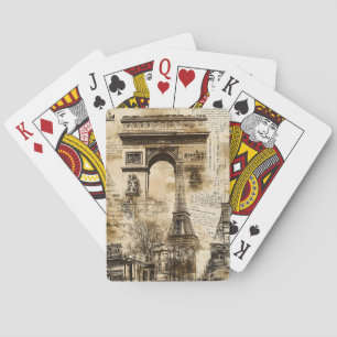 Vintage Romantic Paris France Eiffel Tower  Playing Cards