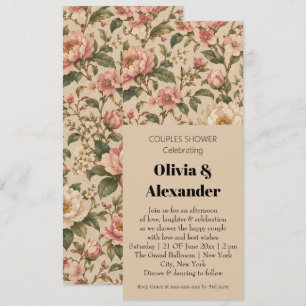 Vintage Romantic Peony & Rose Garden Pattern Invitation
