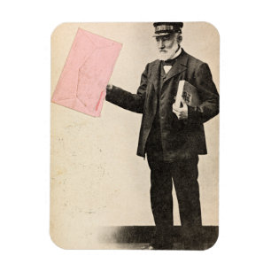 Vintage romantic postman magnet