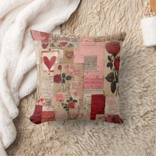 Vintage Romantic Rose Collage (1) Cushion