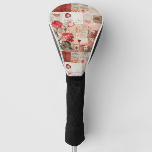 Vintage Romantic Rose Collage (3) Golf Head Cover