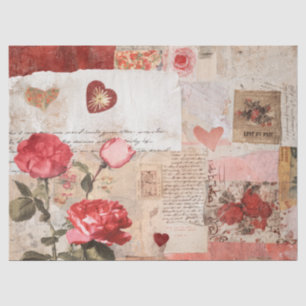 Vintage Romantic Rose Collage (3) Tissue Paper