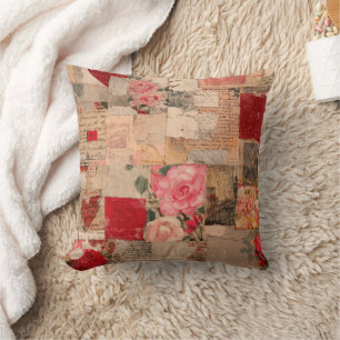 Vintage Romantic Rose Collage (5) Cushion