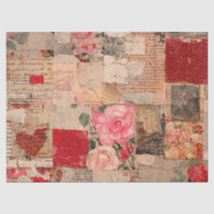 Vintage Romantic Rose Collage (5) Tissue Paper