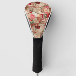 Vintage Romantic Rose Collage (7) Golf Head Cover