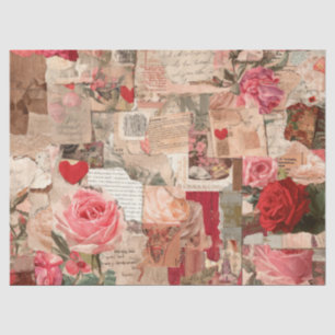 Vintage Romantic Rose Collage (7) Tissue Paper