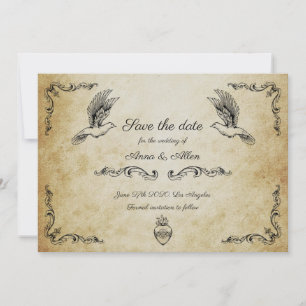 Vintage romantic save the date card