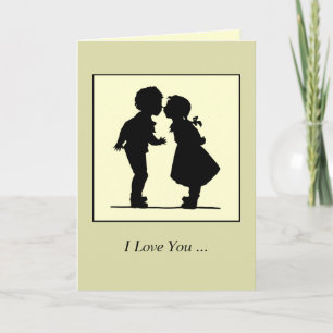 Vintage romantic silhouette card