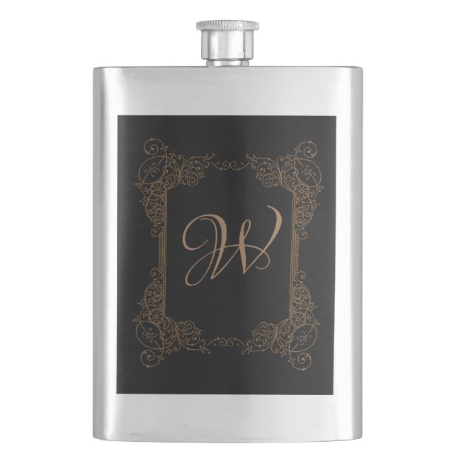 Vintage Romantic Steampunk Fairytale  Hip Flask (Front)