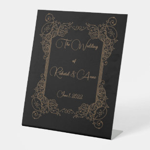 Vintage Romantic Steampunk Fairytale Wedding Pedestal Sign