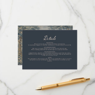 Vintage Romantic tapestry Wedding Details Enclosure Card