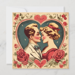 Vintage Romantic Valentine's Day Couple Holiday Card