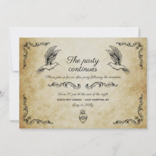 Vintage romantic  wedding after party invitation