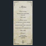 Vintage romantic wedding menu card<br><div class="desc">Give a retro style to your wedding with this romantic vintage design,  fully customisable.</div>