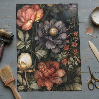 Vintage Romantic Wildflower Garden Decoupage Tissue Paper