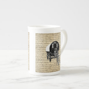 Vintage Romany Gypsy wagon Bone China Mug