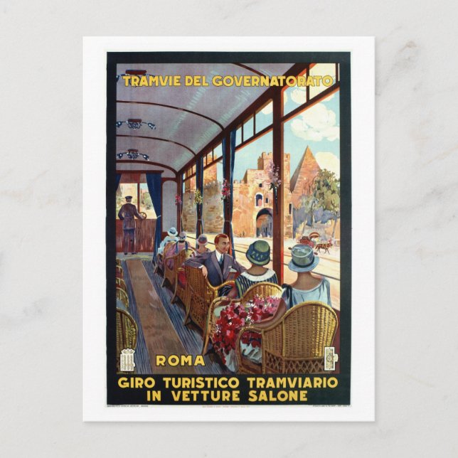 Vintage Rome 1920s Italian travel poster Postcard (Front)