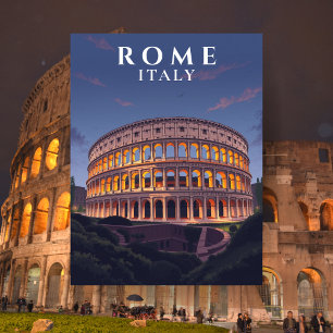 Vintage Rome Colosseum Italian Architecture Art Postcard
