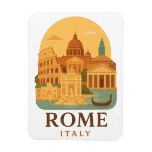 Vintage Rome Colosseum & Pantheon Magnet – Italy