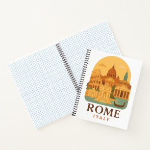 Vintage Rome Colosseum & Pantheon Travel Notebook 