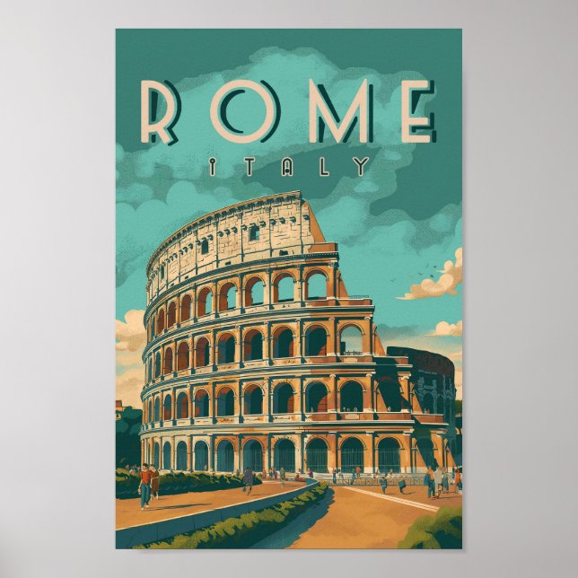 Vintage Rome Colosseum Poster (Front)