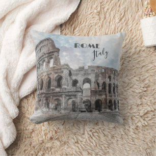 Vintage Rome Colosseum Throw Pillow – Italian Land