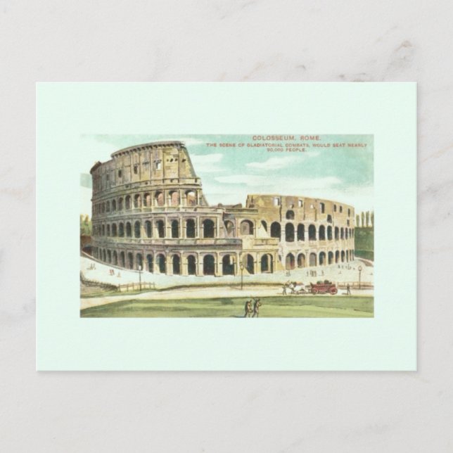 Vintage Rome Colosseum Travel Postcard (Front)