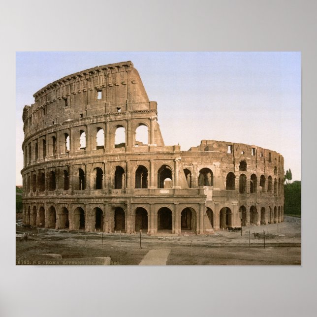 Vintage Rome, Italy, Colosseum amphitheatre Poster (Front)