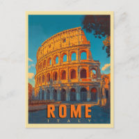 Vintage Rome Italy: Colosseum & Ancient Wonders