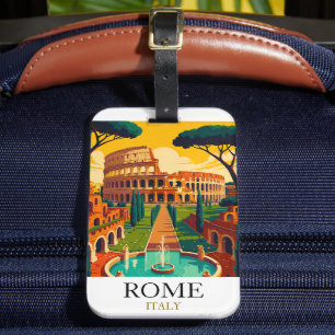 Vintage Rome Italy Colosseum Travel Luggage Tag
