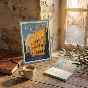 Vintage Rome Italy Colosseum travel post card