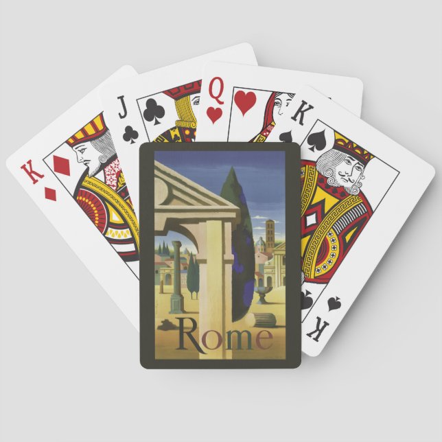 Vintage Rome Italy playing cards (Back)