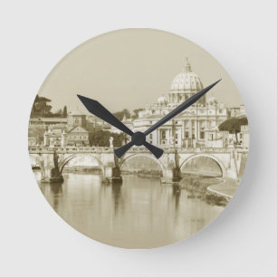 Vintage Rome, Italy Round Clock