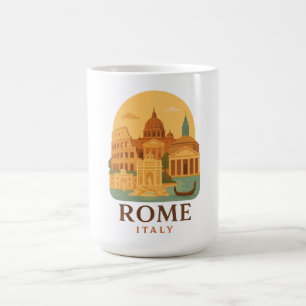 Vintage Rome Italy Travel Colosseum & Pantheon  Coffee Mug