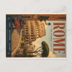 Vintage Rome the Eternal City Illustration with Co Holiday Postcard