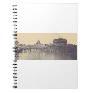 Vintage Rome Tiber Castle And Vatican Fine Art Notebook