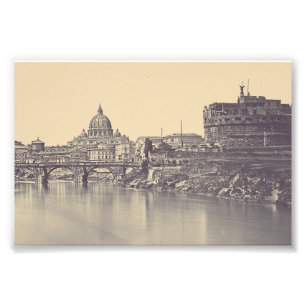 Vintage Rome Tiber Castle And Vatican Fine Art Photo Print