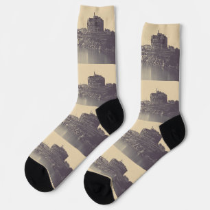 Vintage Rome Tiber Castle And Vatican Fine Art Socks
