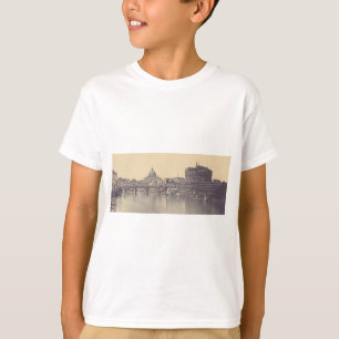 Vintage Rome Tiber Castle And Vatican Fine Art T-Shirt