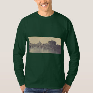 Vintage Rome Tiber Castle And Vatican Fine Art T-Shirt