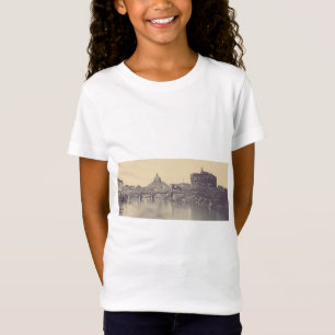 Vintage Rome Tiber Castle And Vatican Fine Art T-Shirt