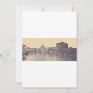 Vintage Rome Tiber Castle And Vatican Fine Art Thank You Card
