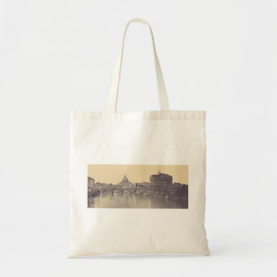 Vintage Rome Tiber Castle And Vatican Fine Art Tote Bag